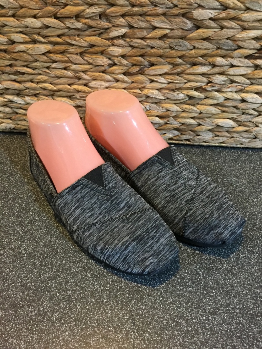 Women's Gray Knit Slip-On Flats